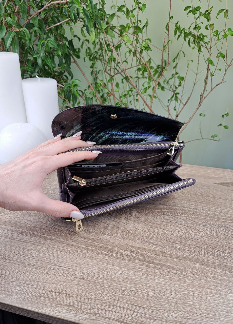 Жіночий гаманець на кнопці на пряму купюру з екошкіри Saralyn (258661776)