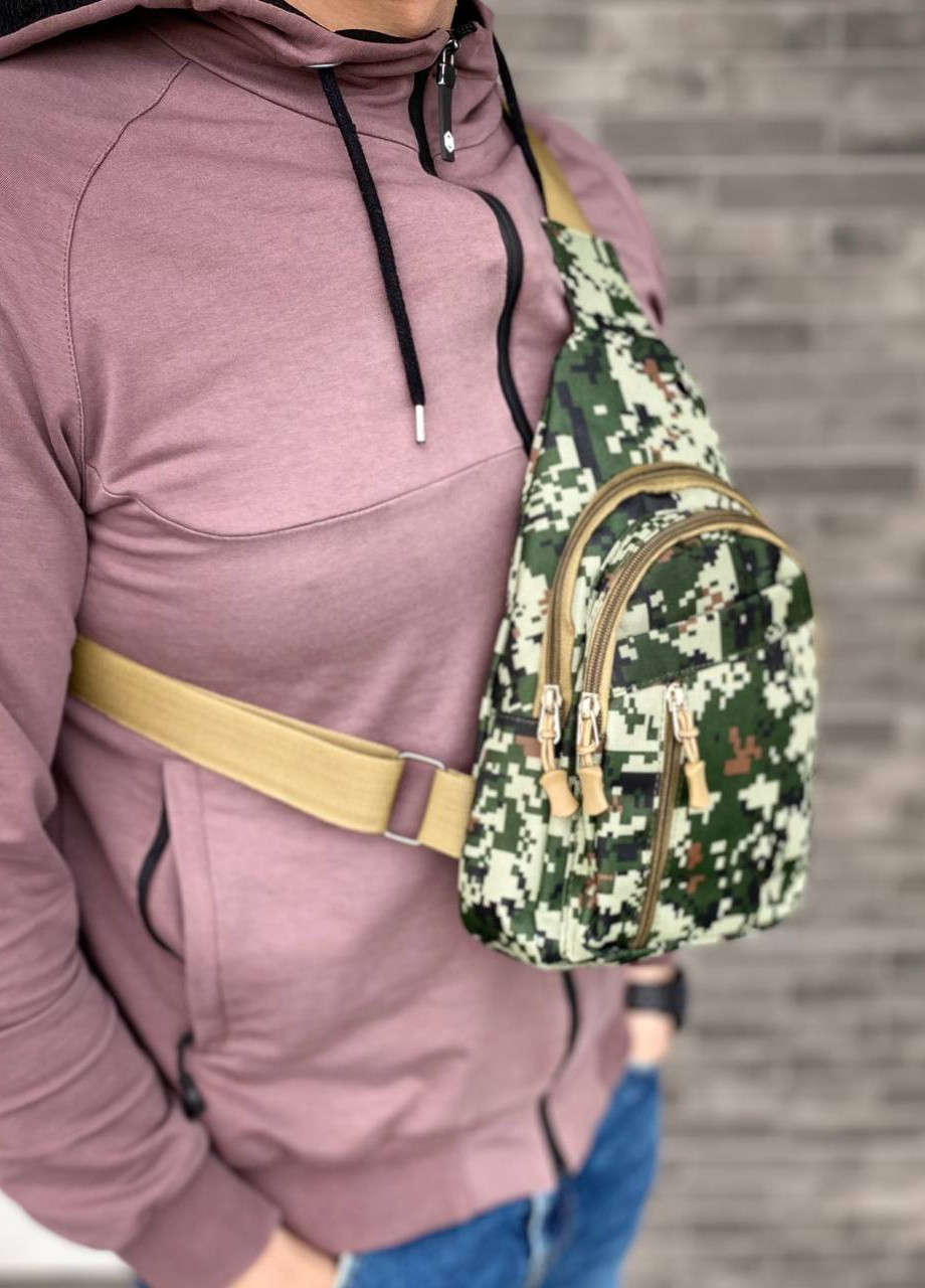 Мужская тактическая нагрудная сумка пиксель слинг бананка No Brand (258965541)