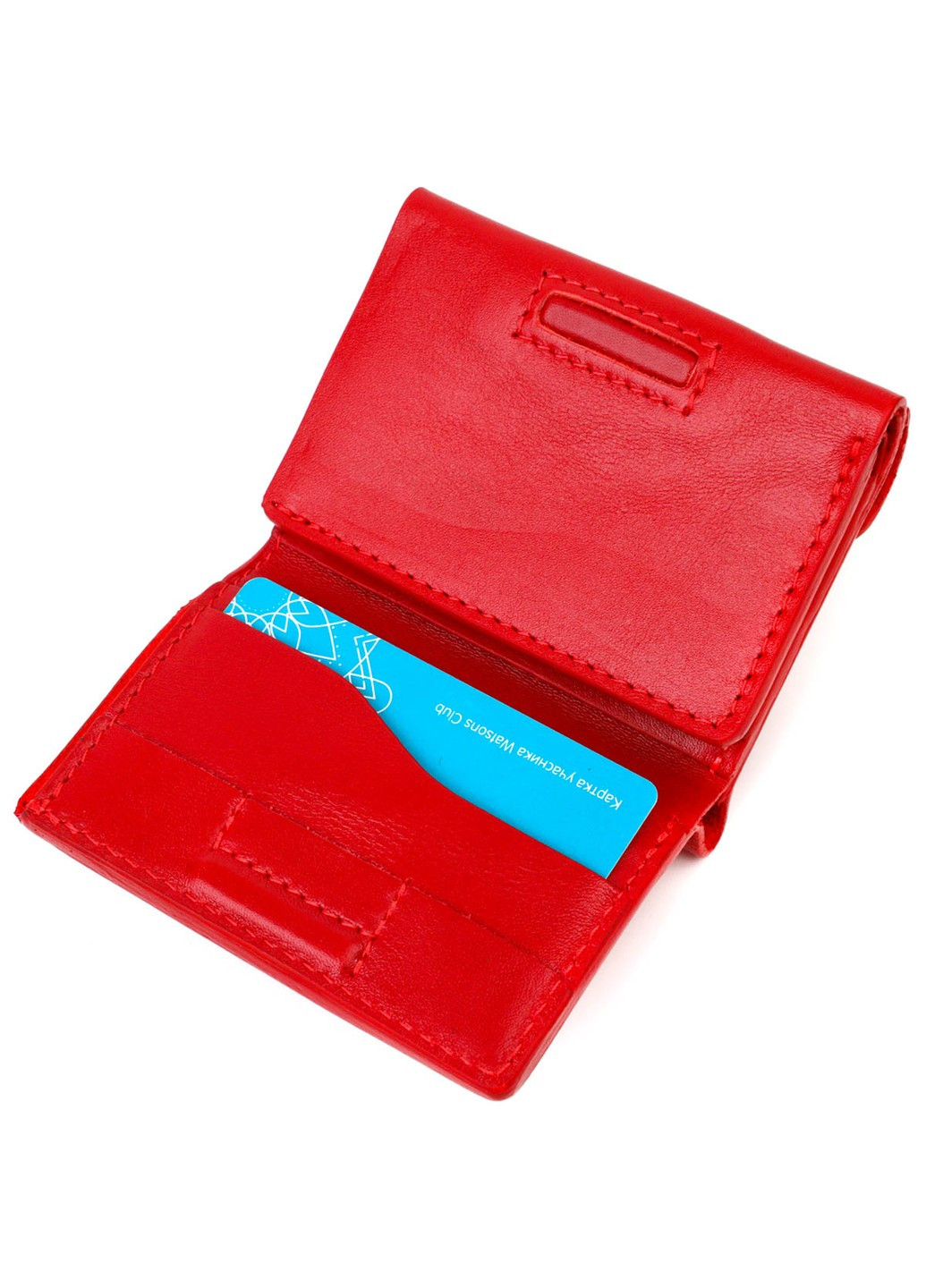 Невелике жіноче портмоне в три складення 16785 Червоний Grande Pelle (260359853)