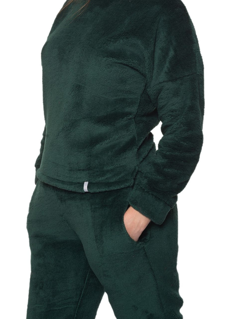 Смарагдова всесезон піжама костюм домашній махровий жіночий кофта зі штанами смарагдовий Maybel