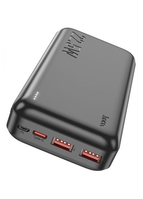 Повербанк Astute + кабель micro-usb (20000 mAh, 22,5 Вт, x2 USB Type-A, USB Type-C, зі швидкою зарядкою) - Чорний Hoco j101a (269266506)