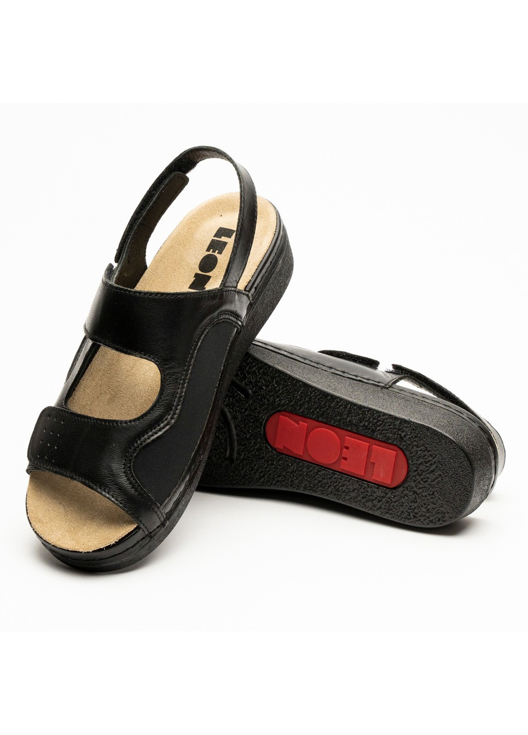 сандалии женские кожаные nora iii, black Leon