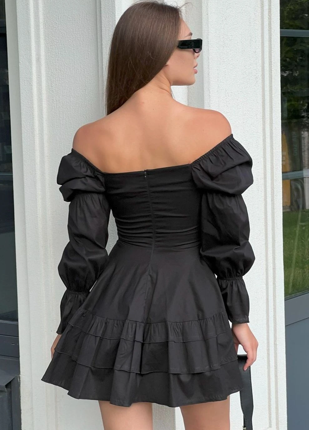 Черное праздничный платье CHICLY однотонное