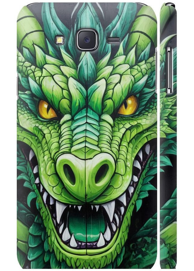 3D пластиковий матовий чохол 'Зелений дракон' для Endorphone Samsung Galaxy J7 J700H (275457504)