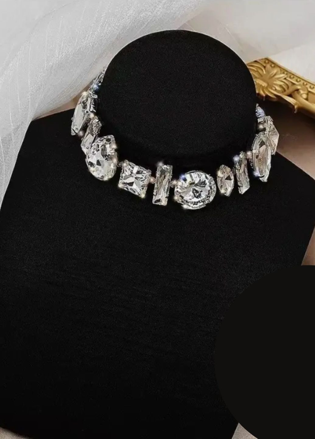 Женское колье ожерелье с крупными прозрачными камнями No Brand (277371788)
