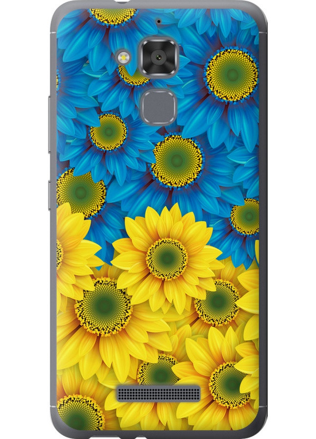 Силиконовый чехол 'Жёлто-голубые цветы' для Endorphone asus zenfone 3 max zc520tl (257827931)