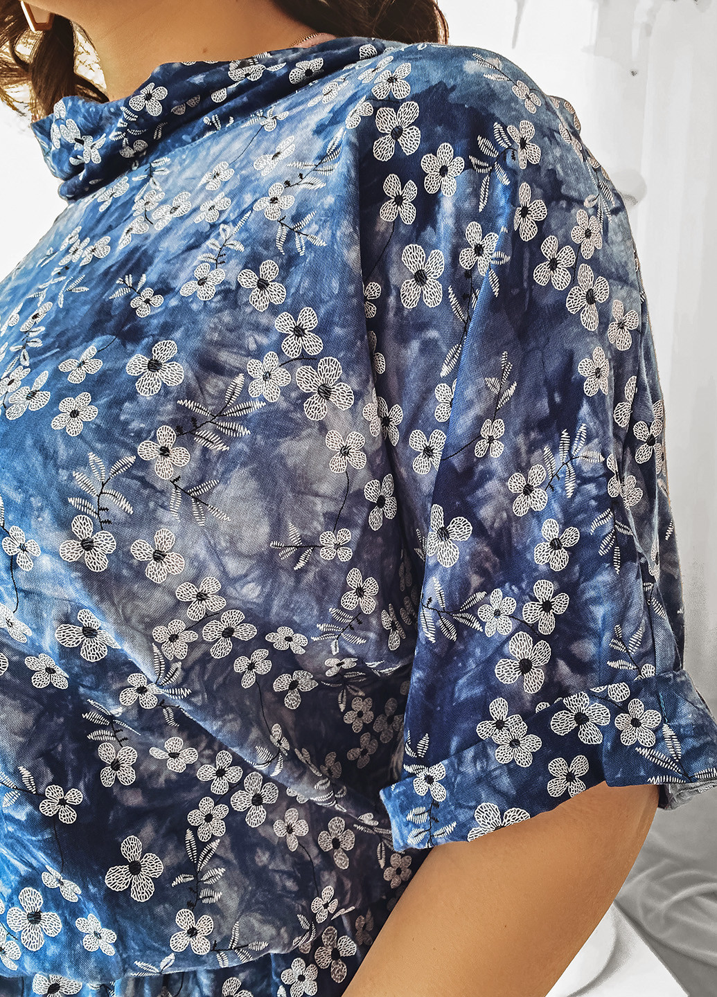 Синее повседневный платье Zemal с цветочным принтом