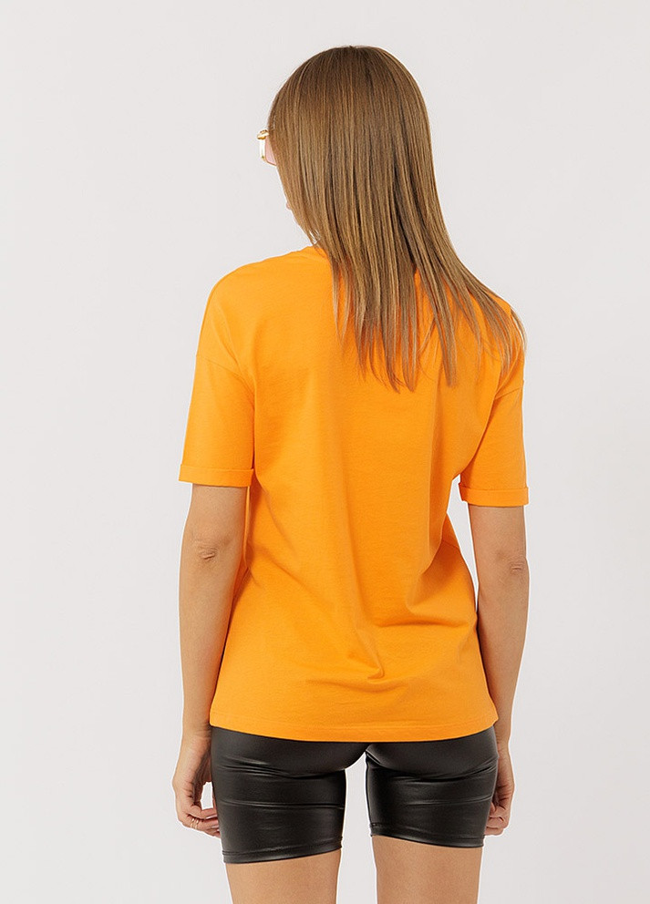 Оранжевая летняя женская футболка регуляр цвет оранжевый цб-00216951 Crep