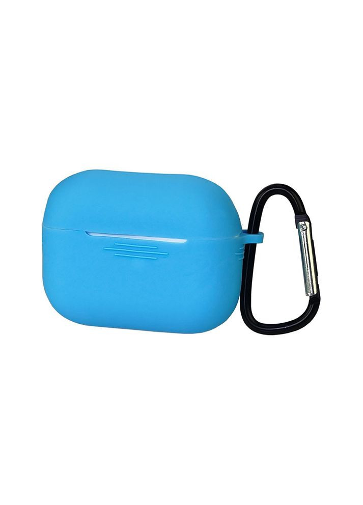 Чохол силіконовий з карабіном для Apple AirPods 3 колір блакитний ЦБ-00200545 No Brand (262290057)