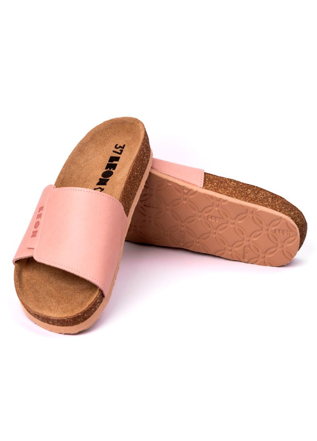 Розовые шлепанцы женские кожаные mia ii orlando, rose Leon