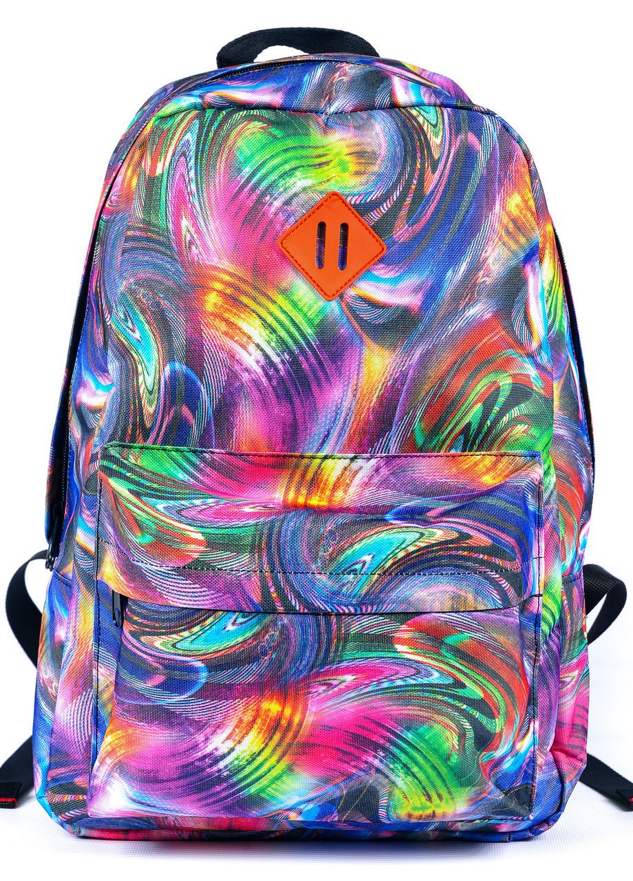 Женский яркий городской рюкзак среднего размера с абстрактным рисунком для школы работы No Brand (260597023)