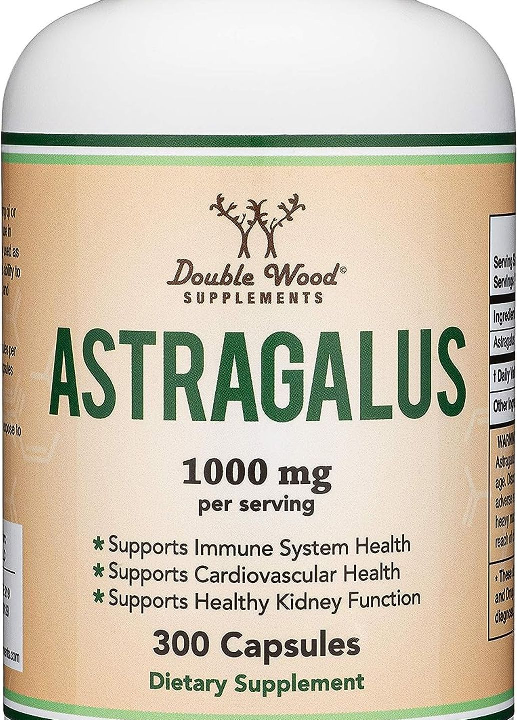 Екстракт астрагала Astragalus 1000 mg 300 capsules Double Wood Supplements (261765751)