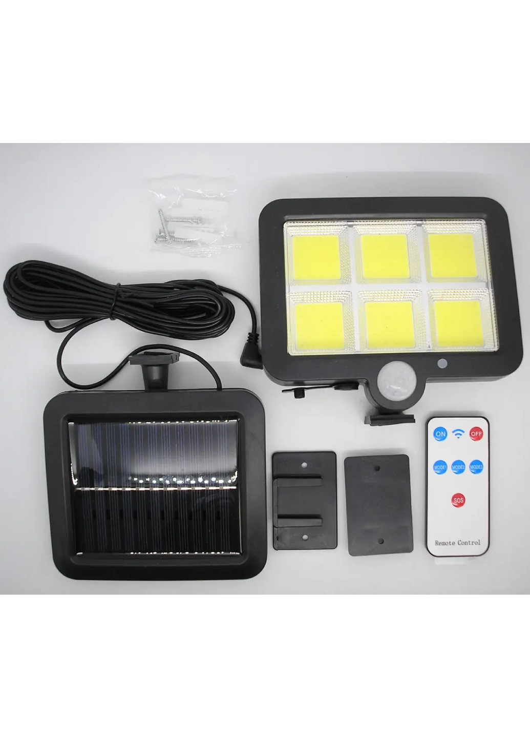 Ліхтар світильник прожектор розумний вуличний автономний на сонячній батареї пульт день ніч датчик руху LED No Brand (260661252)