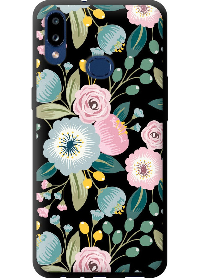 TPU чорний чохол 'Квіткові шпалери v2' для Endorphone Samsung Galaxy A10s A107F (258086136)