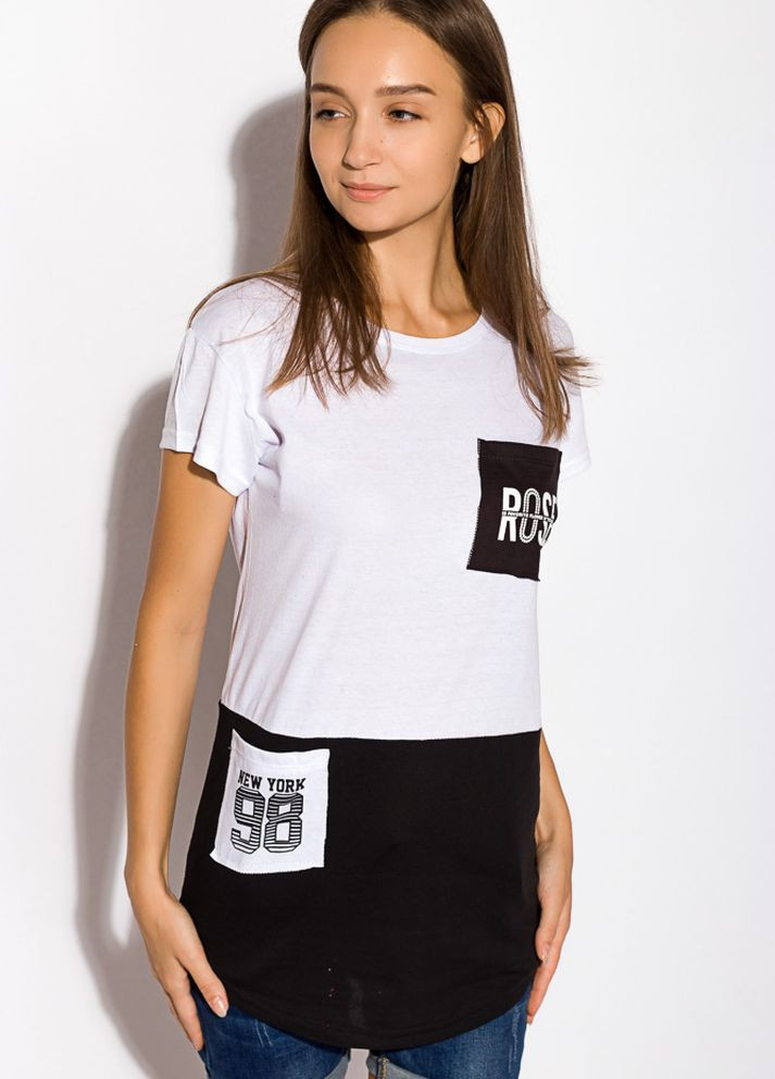 Футболка женская контрастная 317F074 (Белый) Time of Style - (261922179)