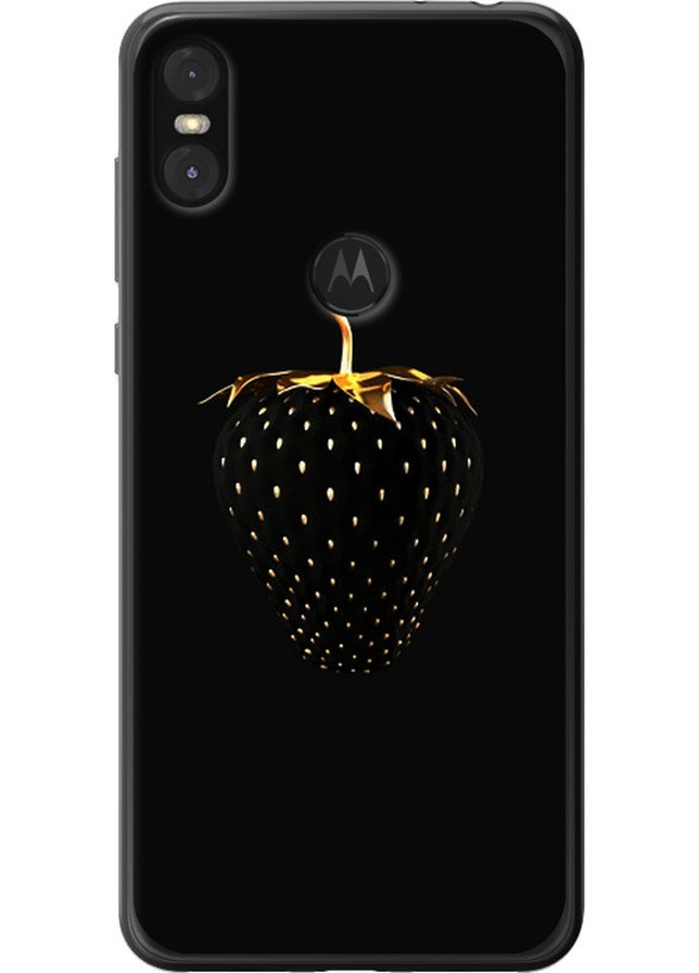 2D пластиковий чохол 'Чорна полуниця' для Endorphone Motorola One (258298194)