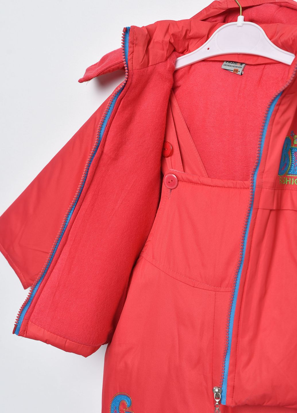 Темно-розовая зимняя куртка и полукомбинезон детский для девочки еврозима темно-розового цвета Let's Shop
