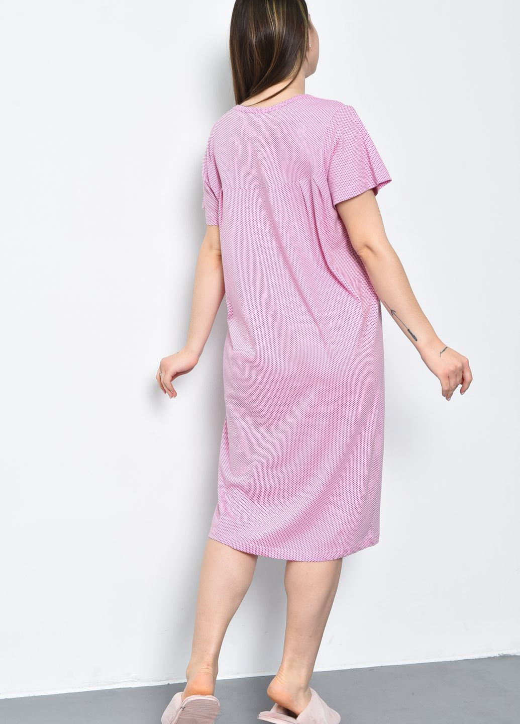 Нічна сорочка жіноча рожевого кольору Let's Shop (275466408)