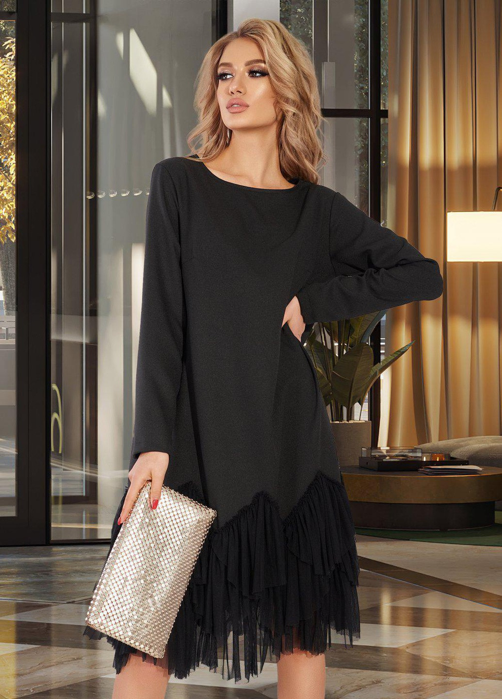 Чорна сукнi норма гарна сукня (5099) Lemanta