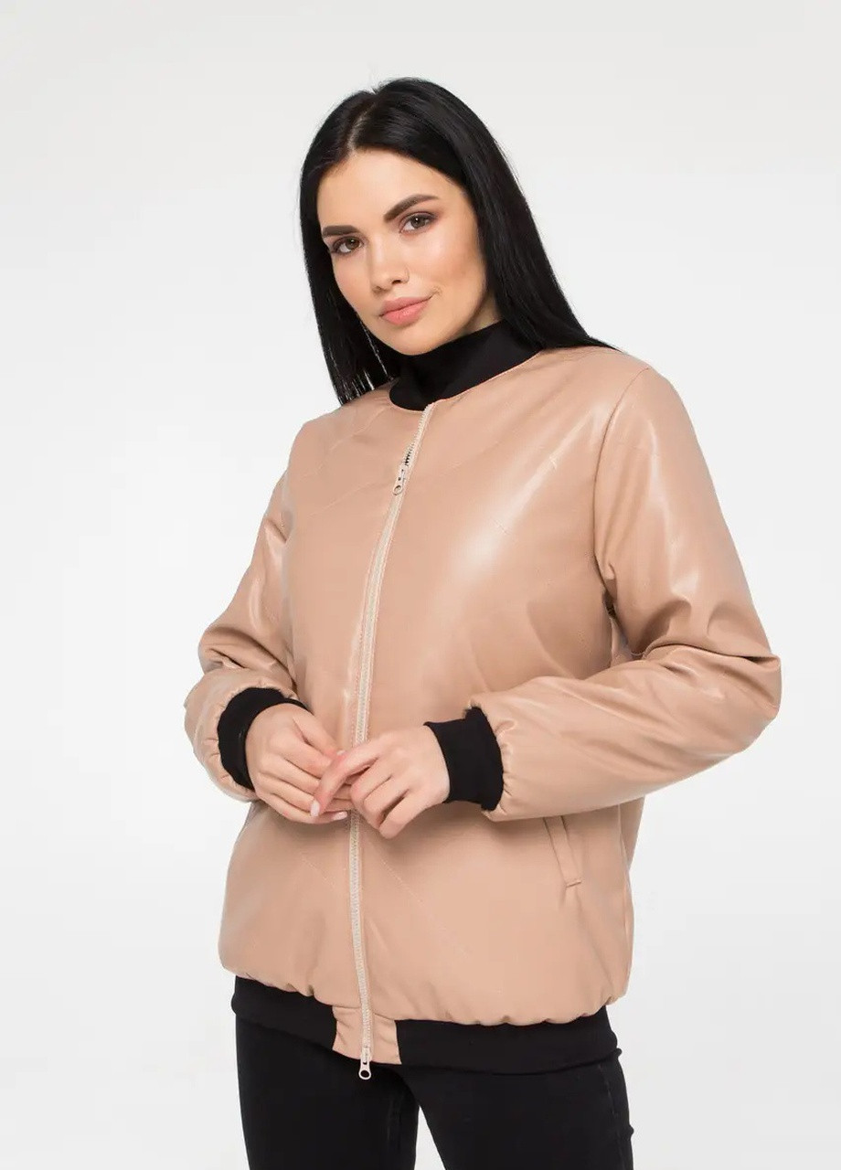 Бежева демісезонна подовжена куртка жіноча демісезонна SK