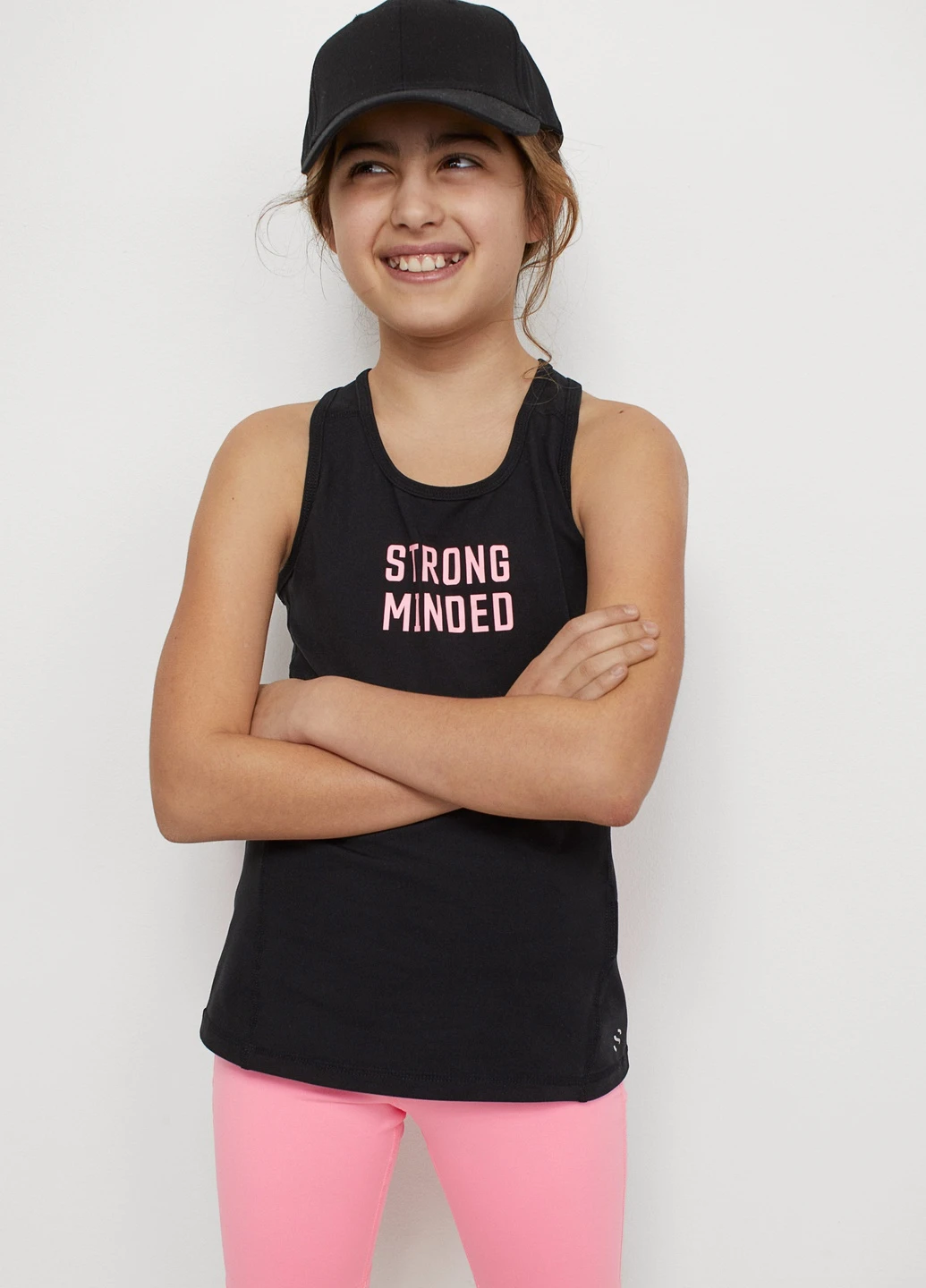 Майка sport,чорний з принтом рожевий, H&M (256605743)