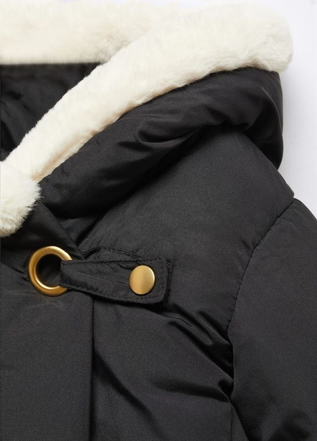 Черная зимняя зимняя куртка для девочки 9217 110 см черный 69399 Mango