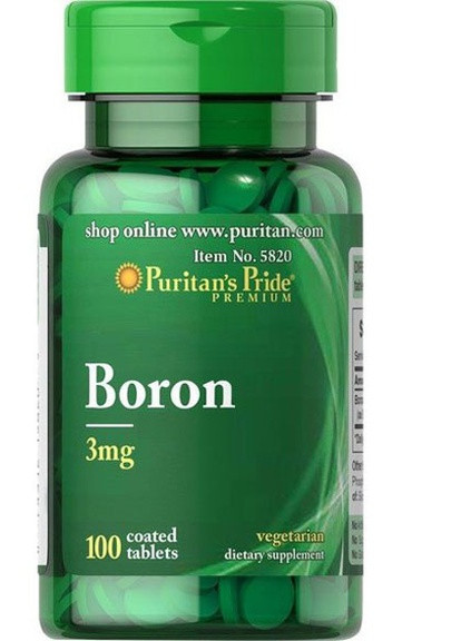 Puritan's Pride Boron 3 mg 100 Tabs Puritans Pride (256721081)