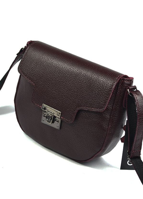 Бордова жіноча шкіряна сумка через плече, молодіжна овальна сумочка з натуральної шкіри Serebro (266623591)