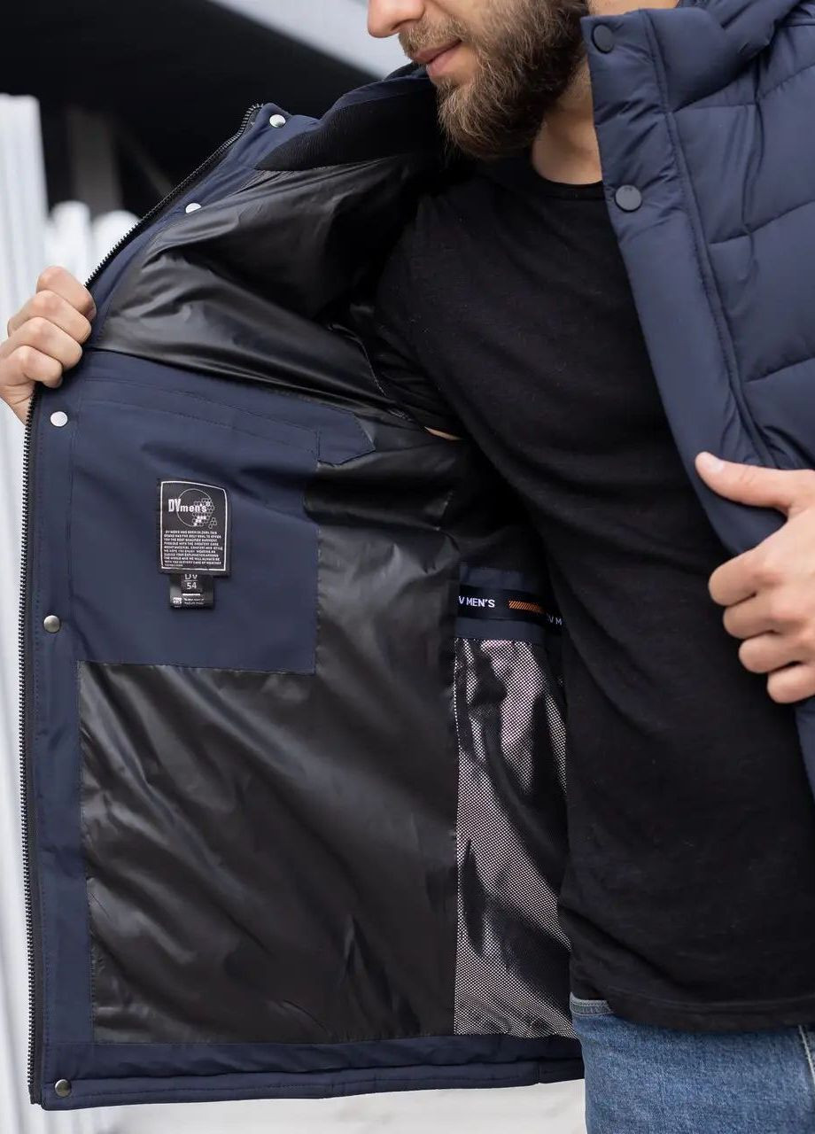 Темно-синяя зимняя зимняя куртка мужская большого размера SK