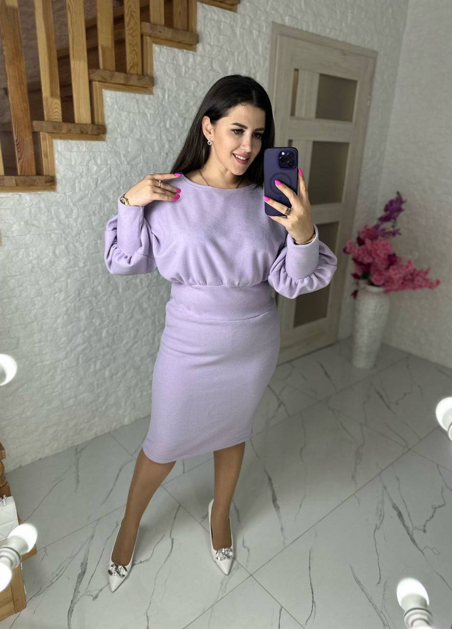 Фиолетовое женское ангоровое платье в рубчик цвет лиловый р.42/44 444742 New Trend