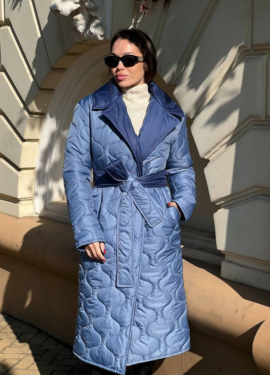 Синяя женская двухстороняя куртка плащевка No Brand