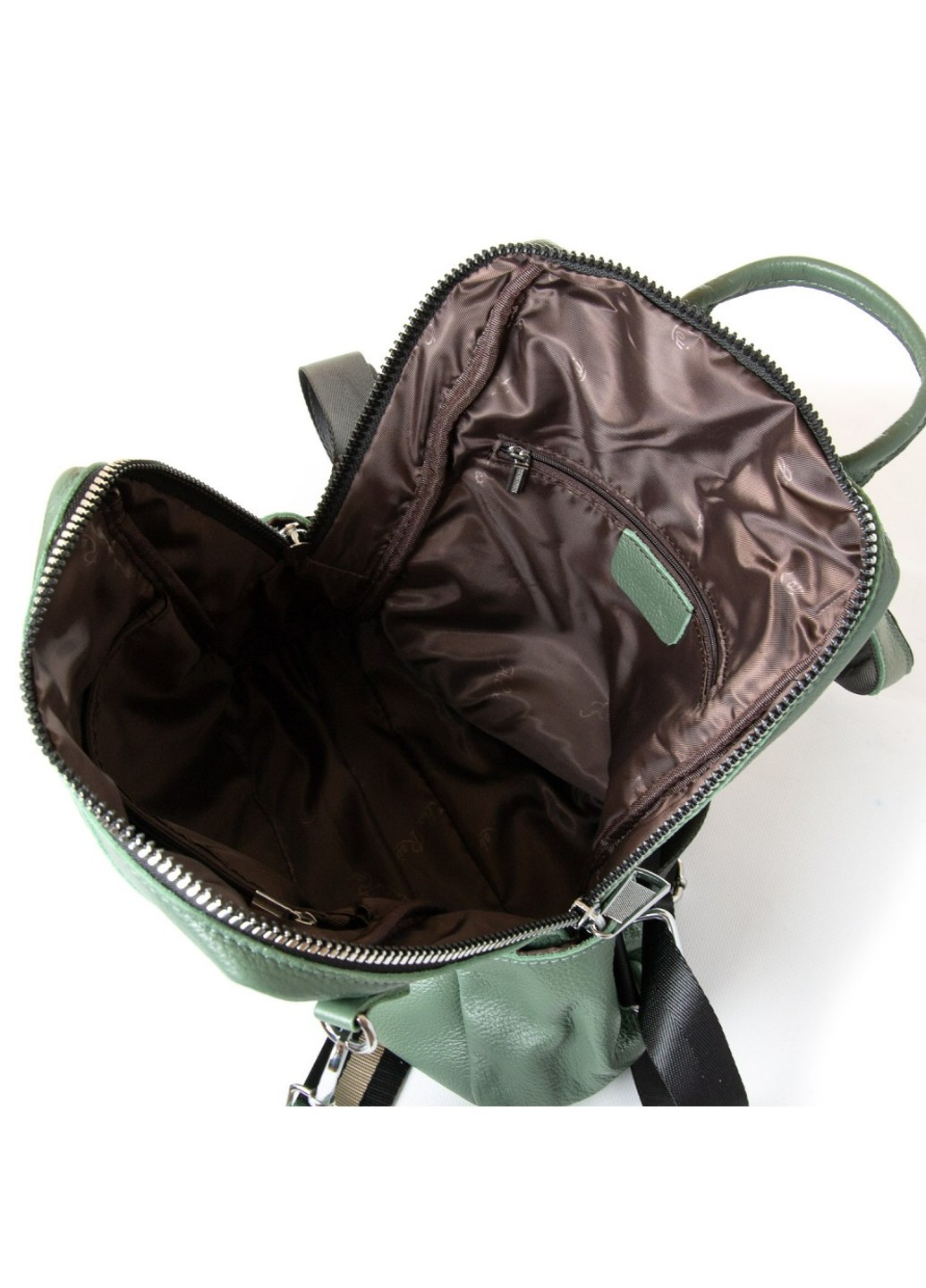 Женская кожаный рюкзак 8781-9 green Alex Rai (264566183)