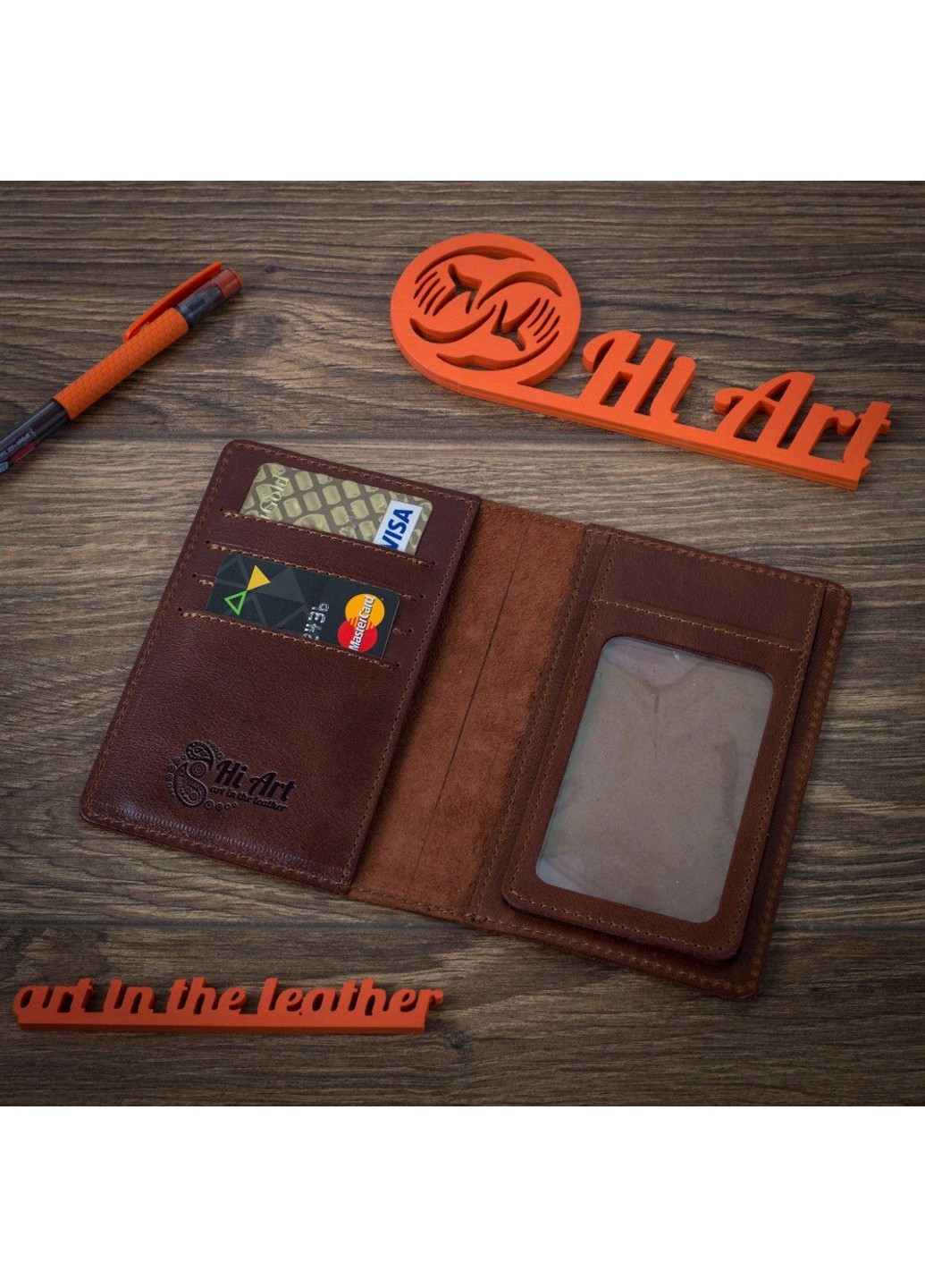 Обложка-органайзер для документов из кожи HiArt Buta Art PC-03-C19-1436-T004 Коньячный Hi Art (268738518)