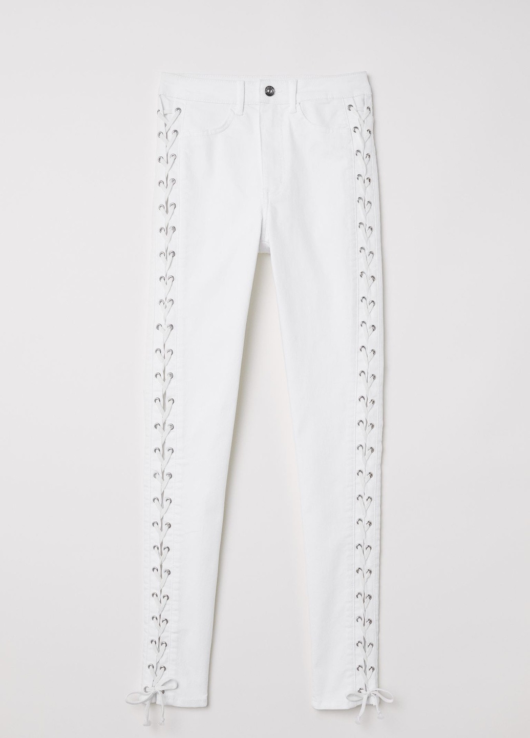 Белые кэжуал летние брюки H&M