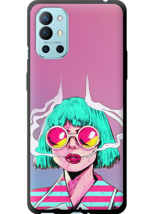 TPU чорний чохол 'Поп арт дівчина' для Endorphone OnePlus 9R (276192895)