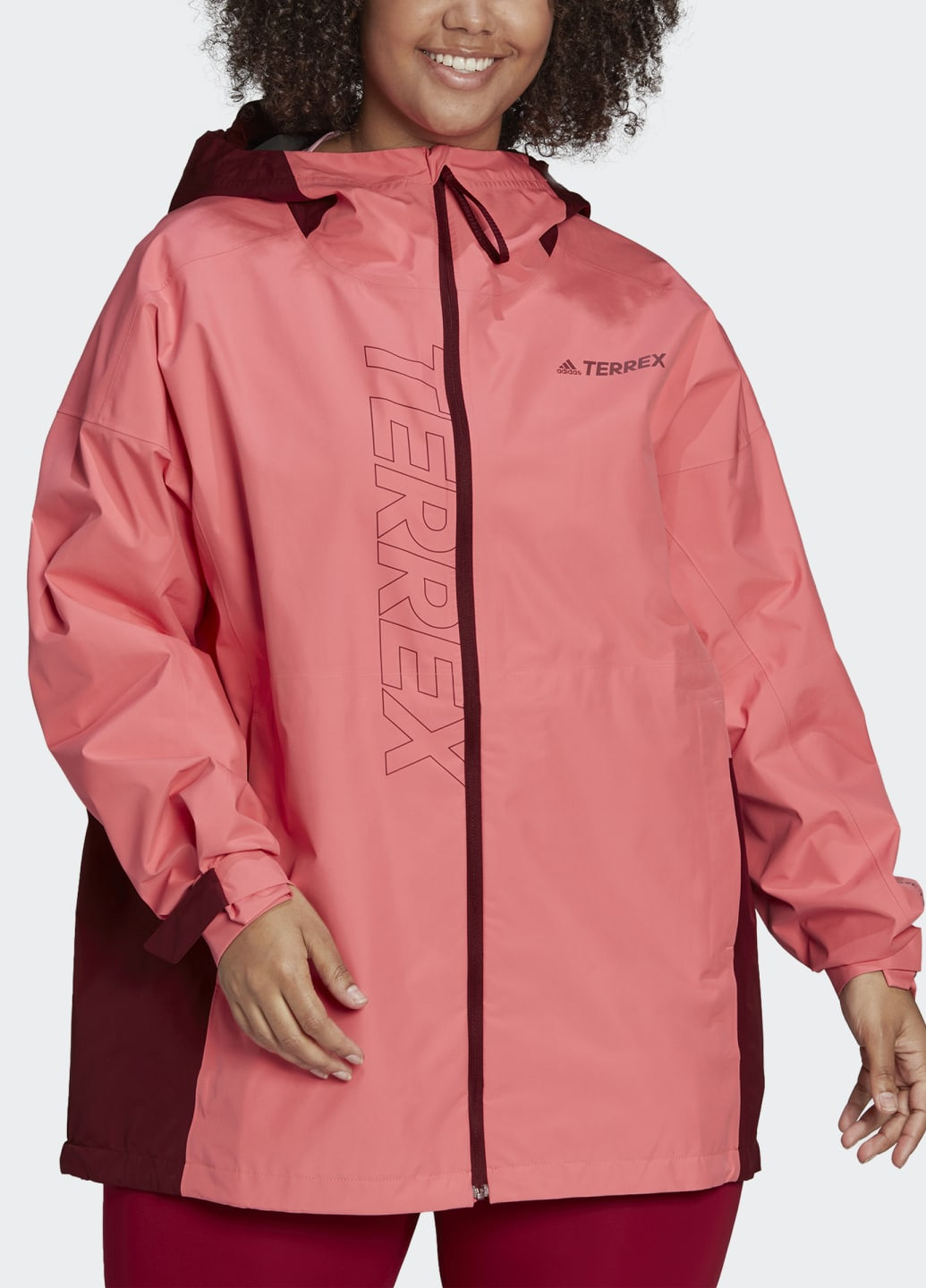 Красная демисезонная дождевик terrex gore-tex paclite adidas