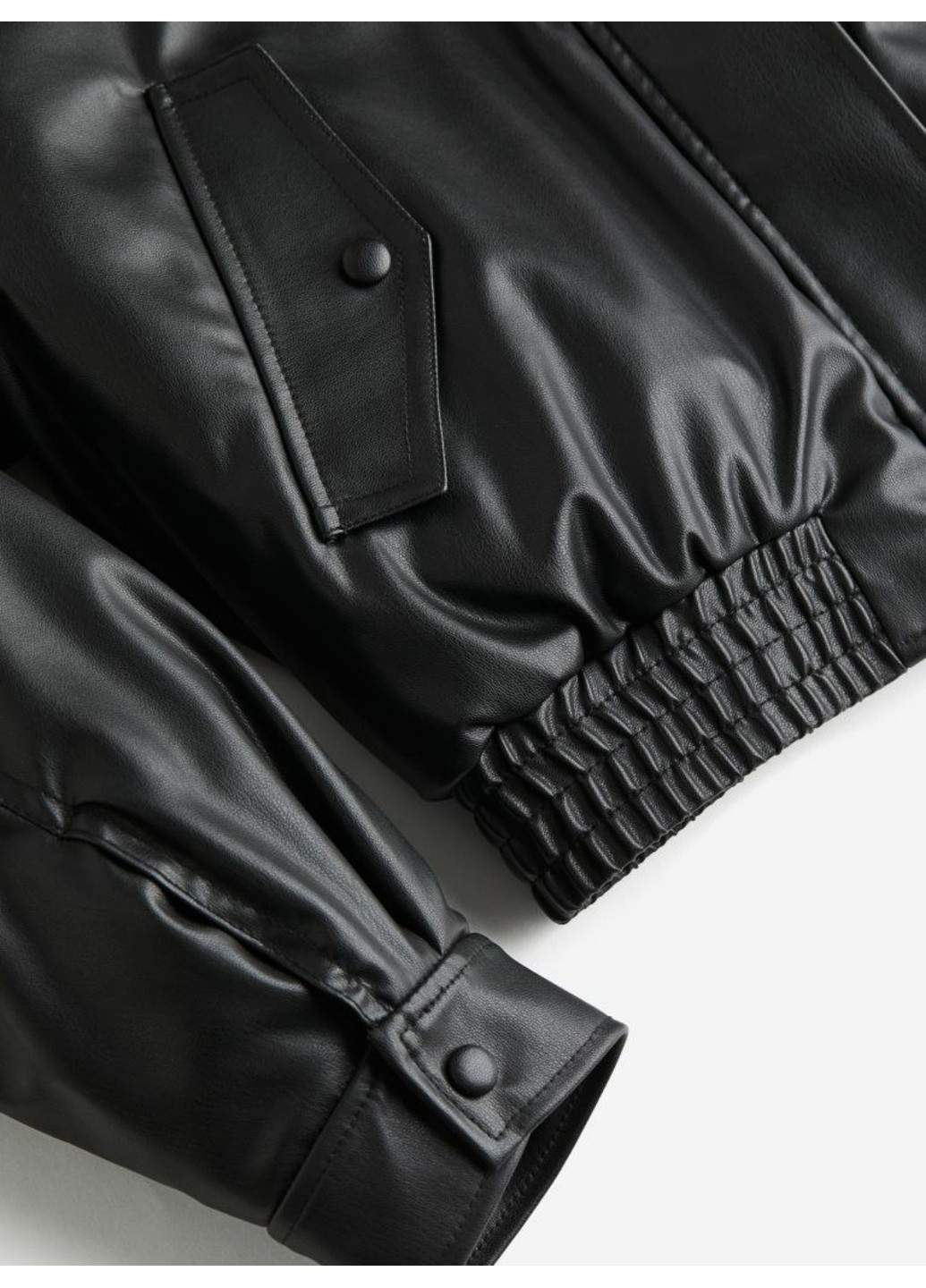 Черная демисезонная женская куртка из эко-кожи н&м (56250) s черная H&M
