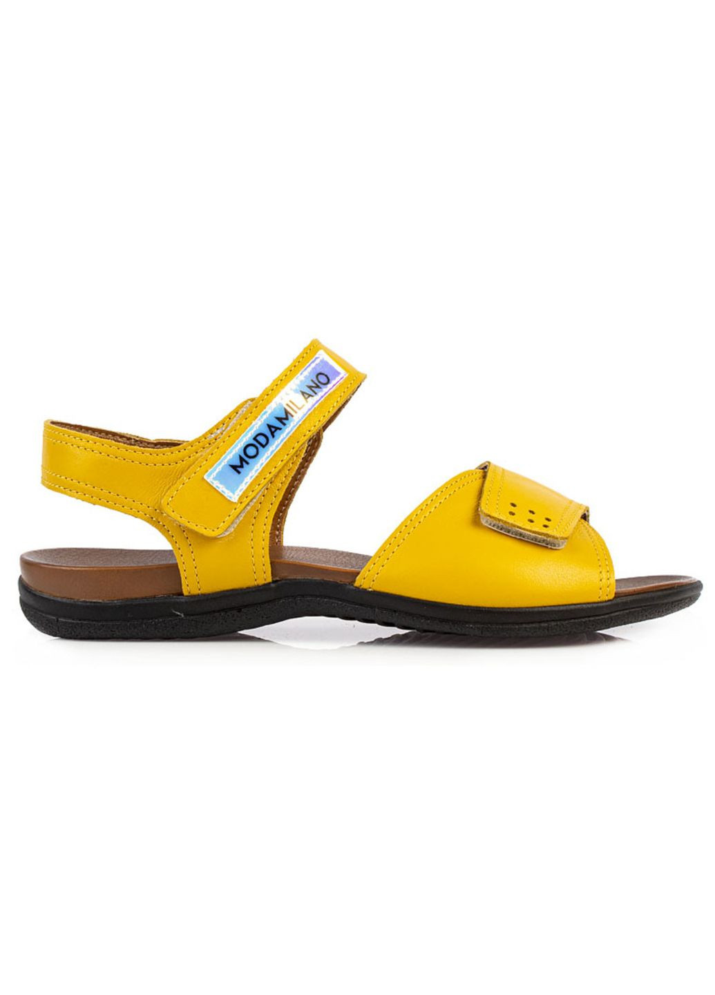 Желтые босоножки комфорт женские бренда 8301148_(3) ModaMilano на липучке
