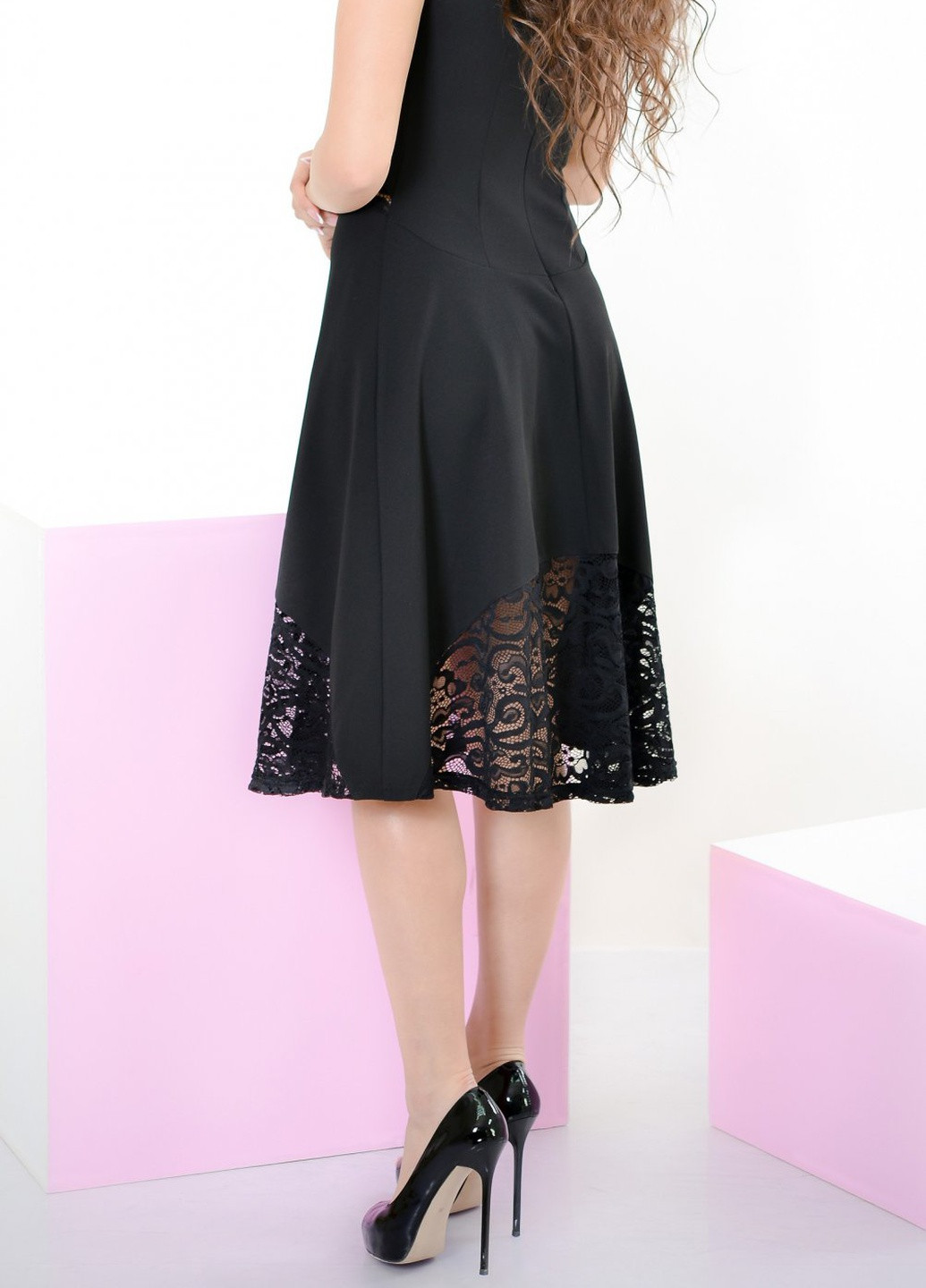 Черное літні сукні жіноча сукня (ут000043664) Lemanta