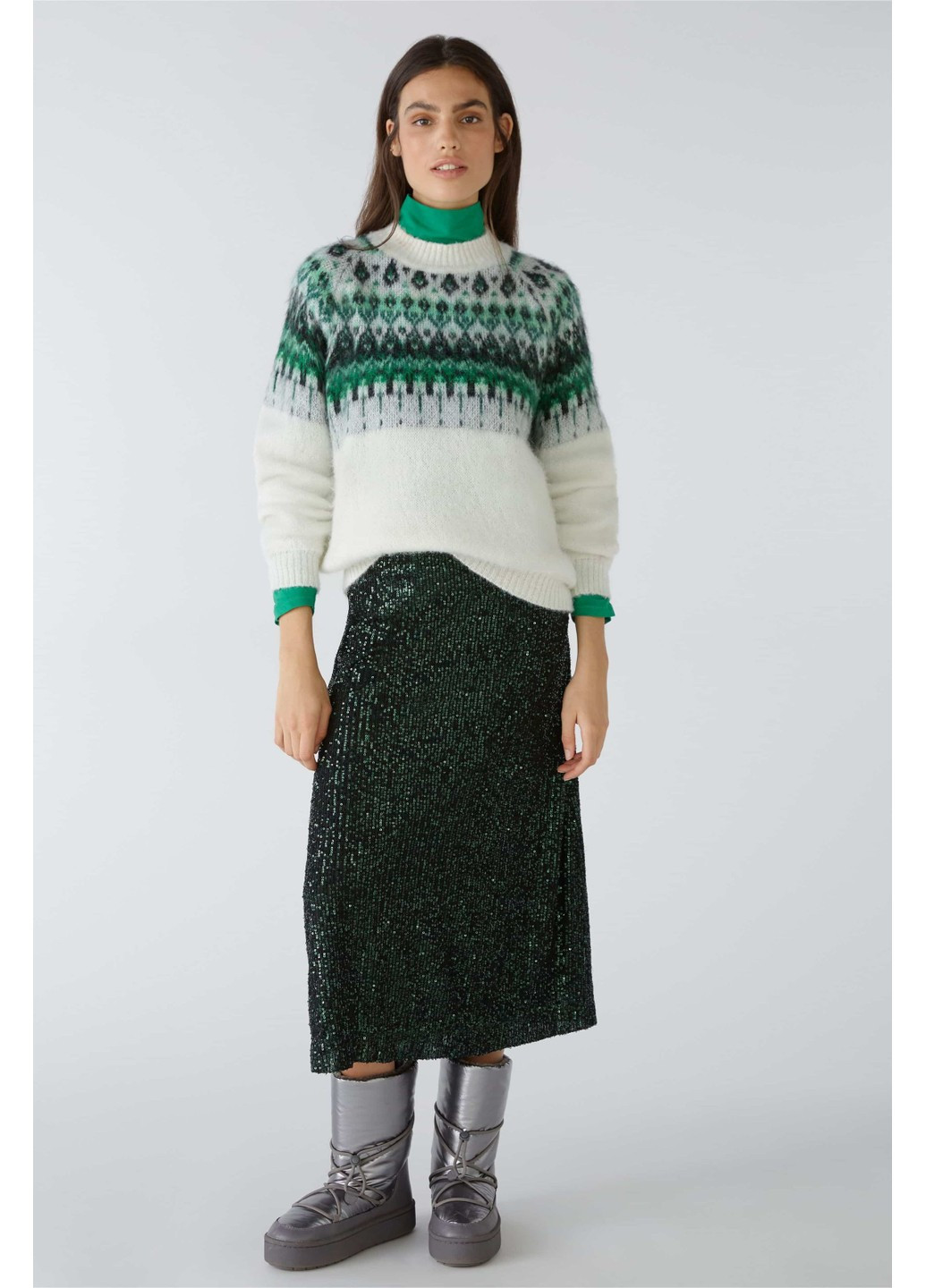 Комбінований демісезонний жіночий светр різнокольоровий джемпер Oui