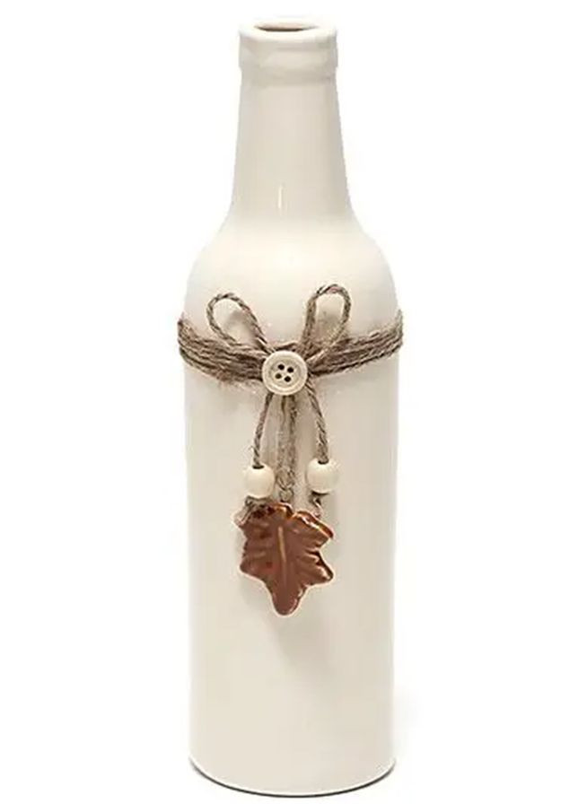 Ваза керамическая в форме бутылки с декором. цвет белый ЦБ-00235730 BonaDi (268985027)