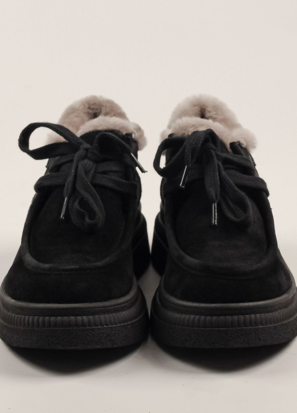 Зимние ботинки короткие черные замша Guero из натуральной замши