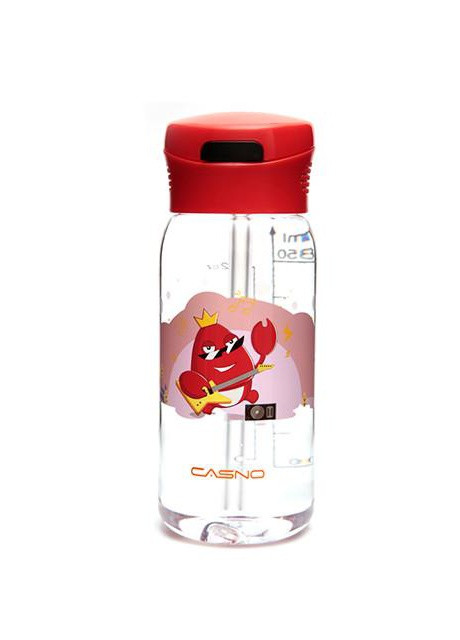 Бутылка для воды 400 мл KXN-1195 Красная (краб) с соломинкой Casno (258566403)