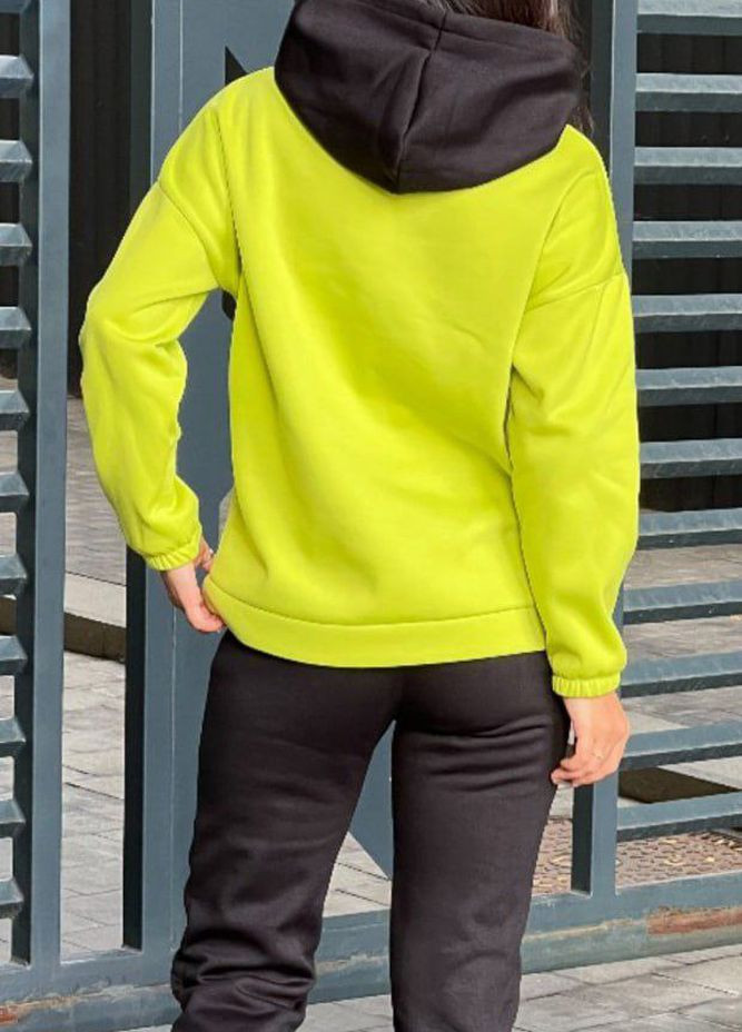 Спортивний костюм жіночий на флісі салатового кольору Let's Shop (261762337)