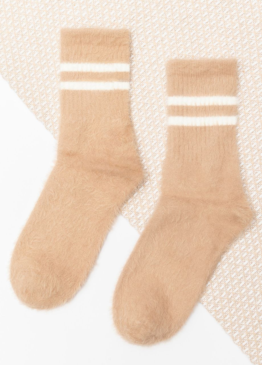 Женские шерстяные носки с полосками Капучино Style Luxe (273380140)