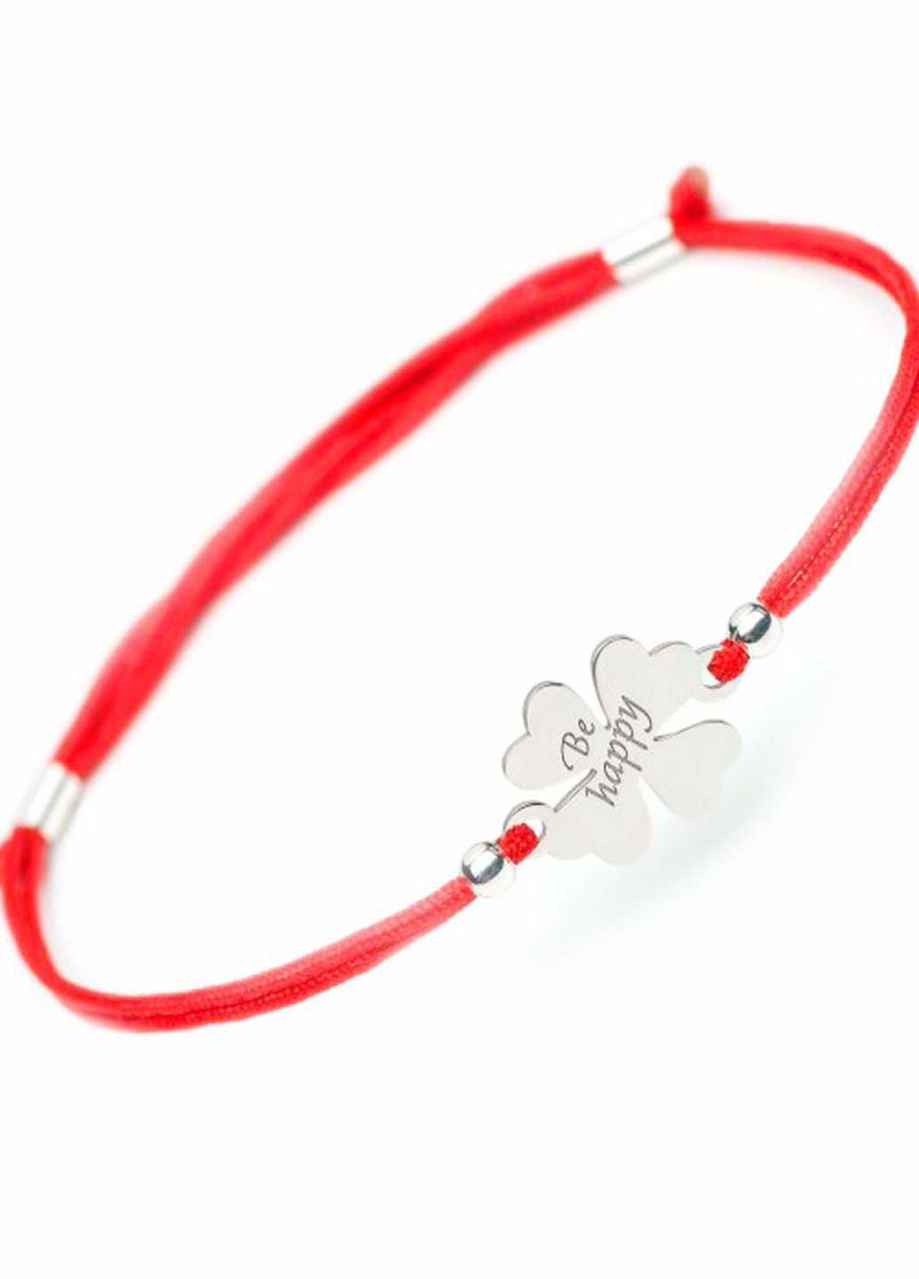 Серебряный браслет на шнурке Клевер Be happy родированный Family Tree Jewelry Line (266038536)