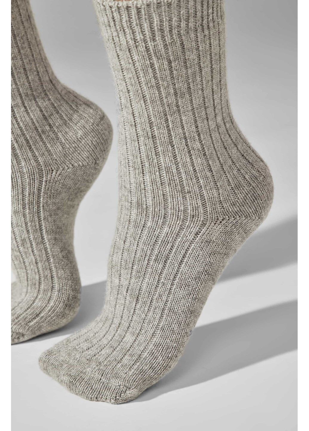 Теплі жіночі шкарпетки в рубчик з вовни мериноса light melange SCM26 Legs (266694087)