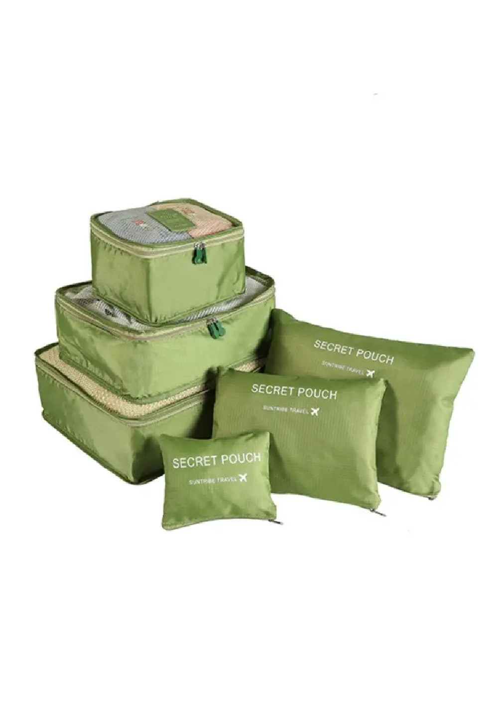 Набір компактних дорожніх органайзерів для подорожей зберігання речей одягу білизни косметики 6 шт (475130-Prob) Зелений Unbranded (262290833)
