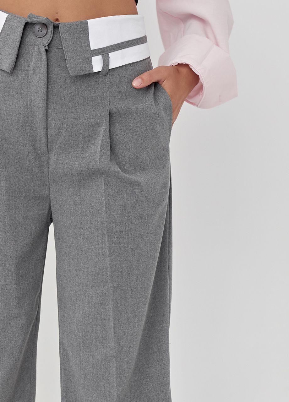 Жіночі штани-палаццо зі стрілками - сірий Lurex (262810535)