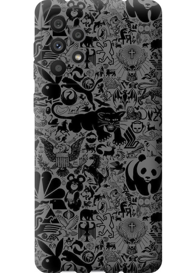 Силіконовий чохол 'Чорно-сірий стікер бомбінг' для Endorphone Samsung Galaxy A73 A736B (259319512)